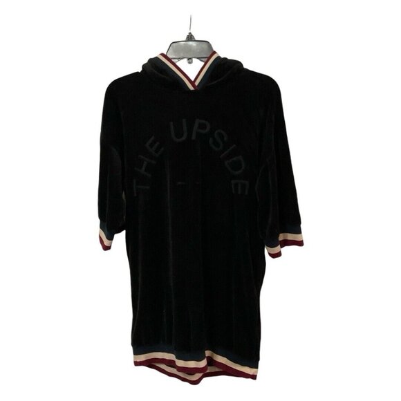 The Upside Sweater Sweatshirt Hoodie Dress Hood Black Logo US 4 AU XS Velvet - Picture 1 of 11